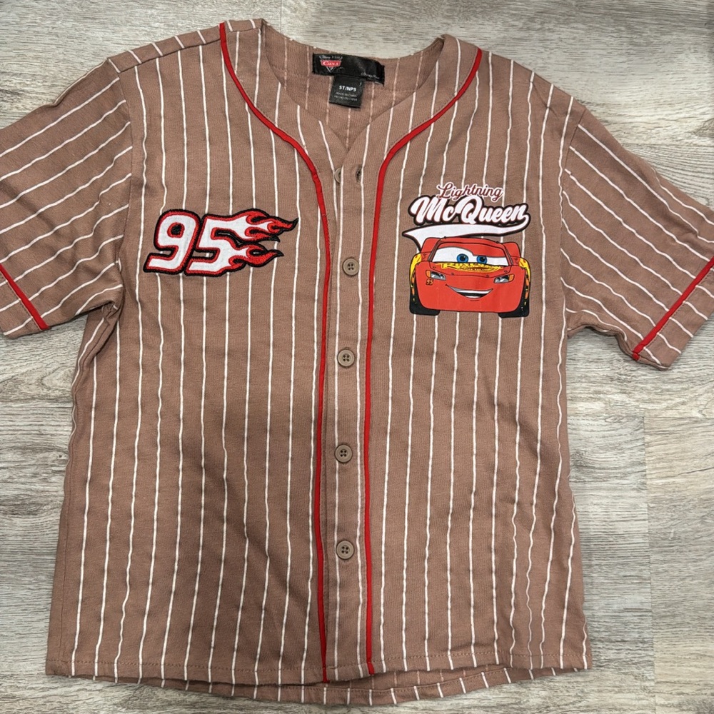 Disney Lightning McQueen Brown Striped Jersey